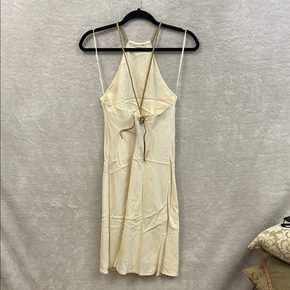 Ralph Lauren Cream Sheath Cocktail Dress - Gold Rope - Vintage
